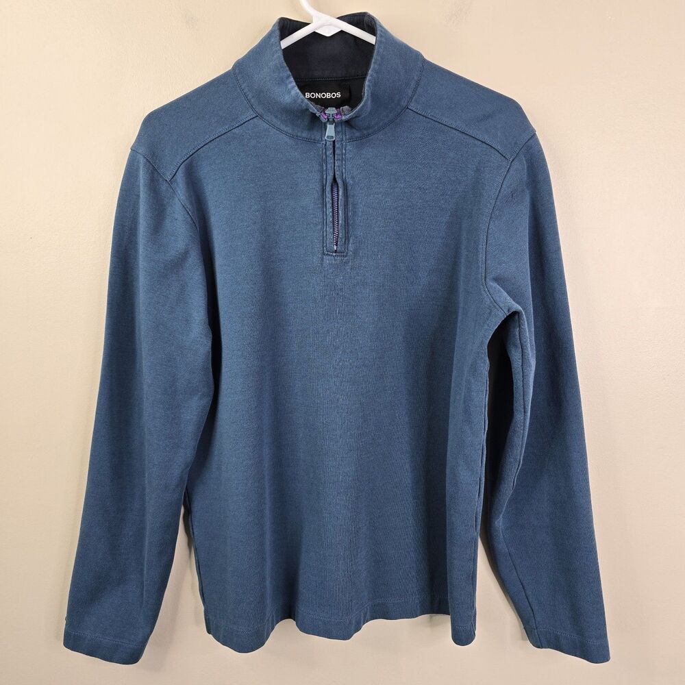 Bonobos Men's Quarter-Zip Pullover in Slate Blue